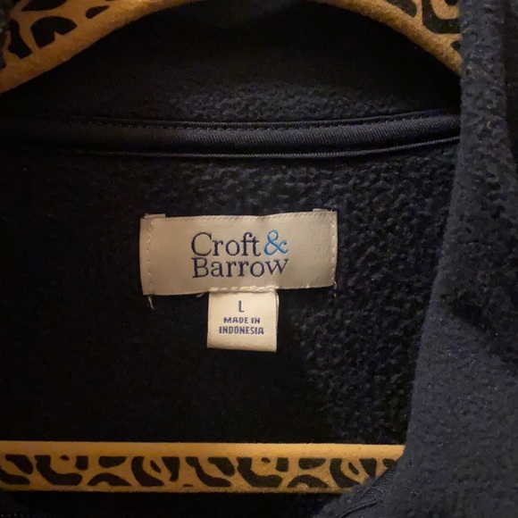 long sleeve pull over quarter zip fleece sweater - Picture 3 of 4